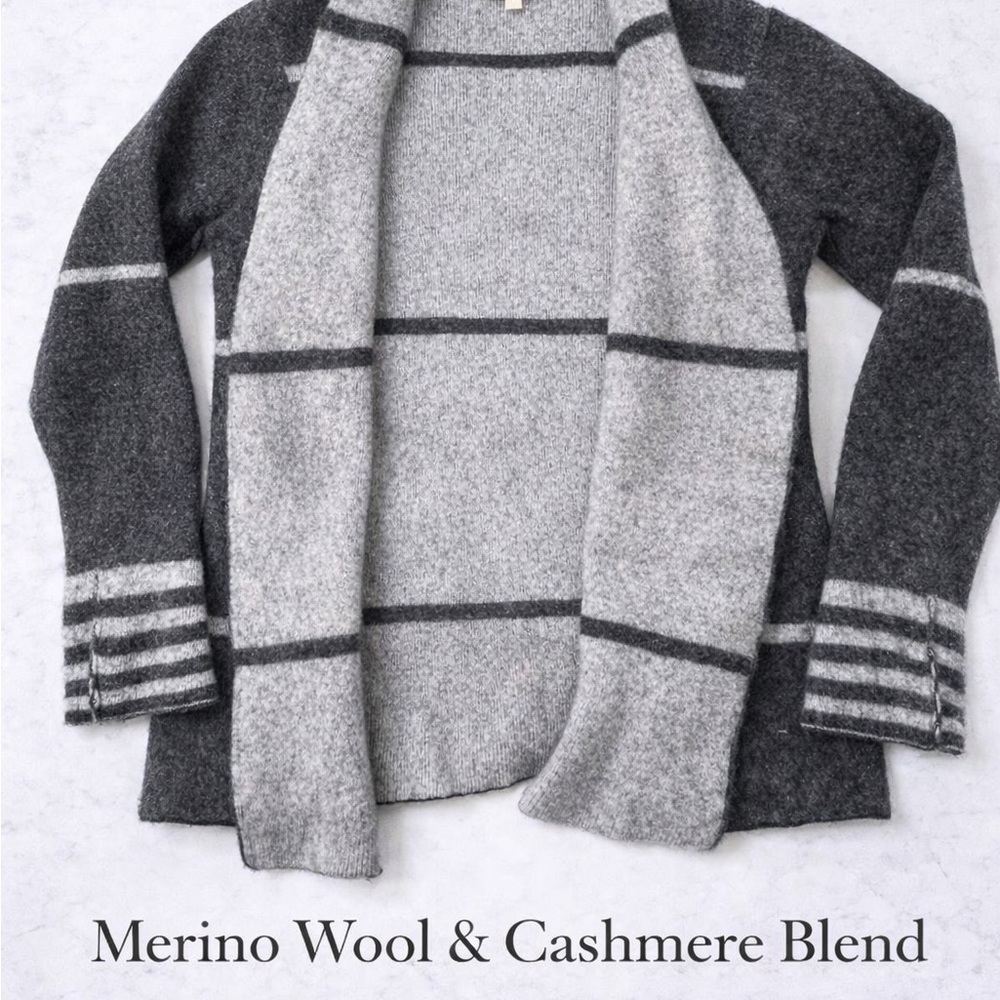 Benedetta B Gray Merino Wool Cashmere Cardigan Sweater M